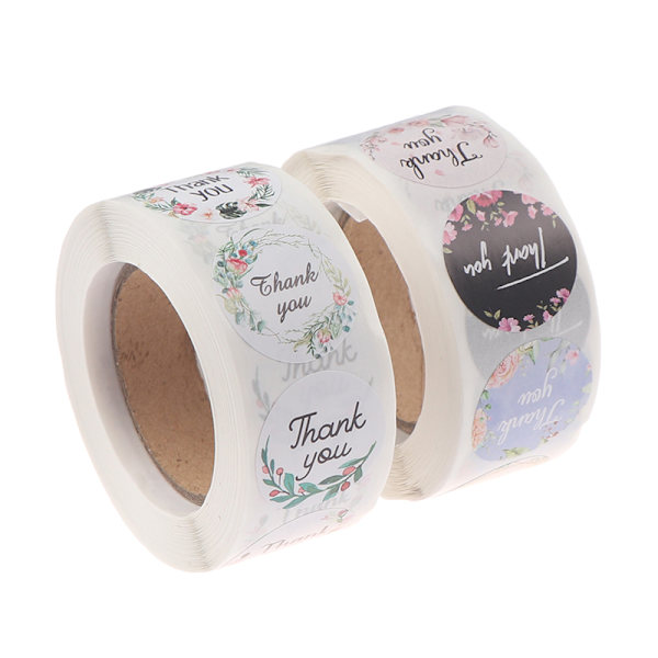500 kpl kukkainen kiitostarra Seal Label Scrapbooking Sti B