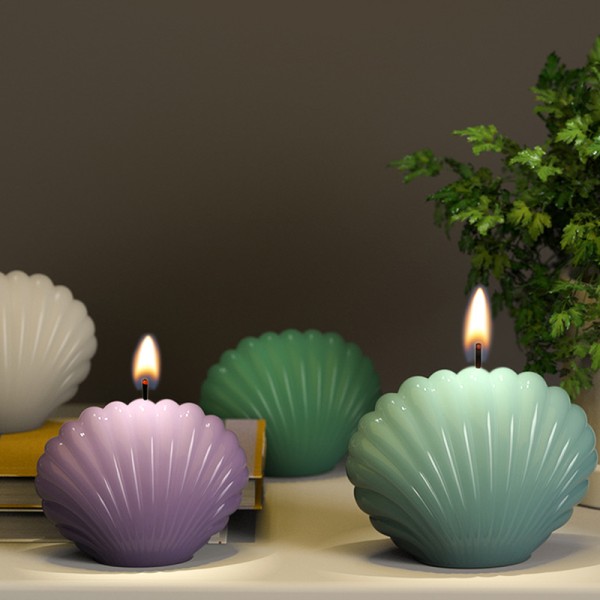 DIY Candle Silikone Form 3D Sea Shell Shape Aromaterapi Candl Small