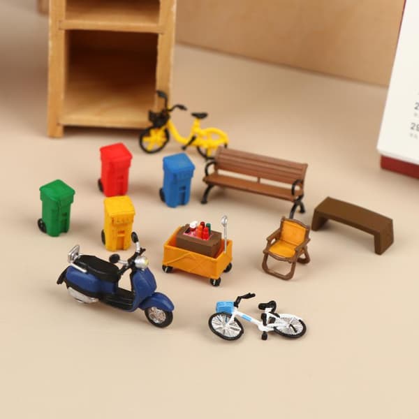 Sandbordsdekor Miniatyr 1:64 Förhållande Mini Papperskorg Campingutrustning 09