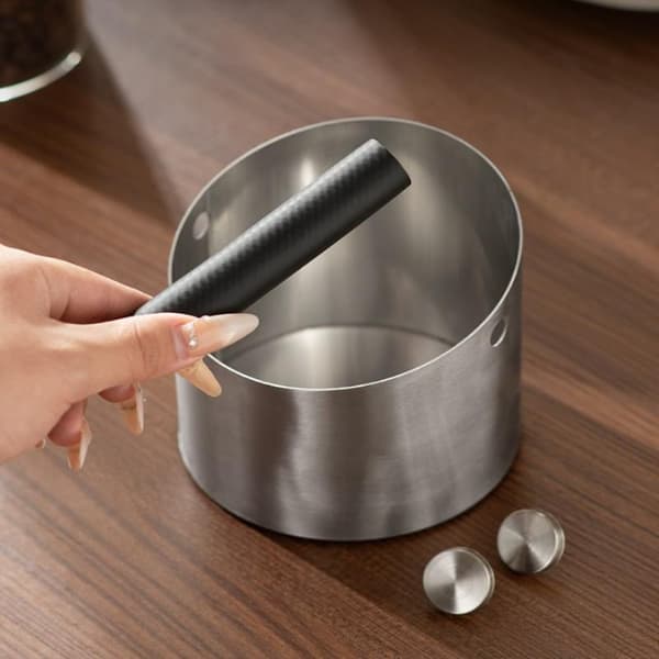 Kaffeknockbox Espressomaltbehållare Halkfri Espresso Black