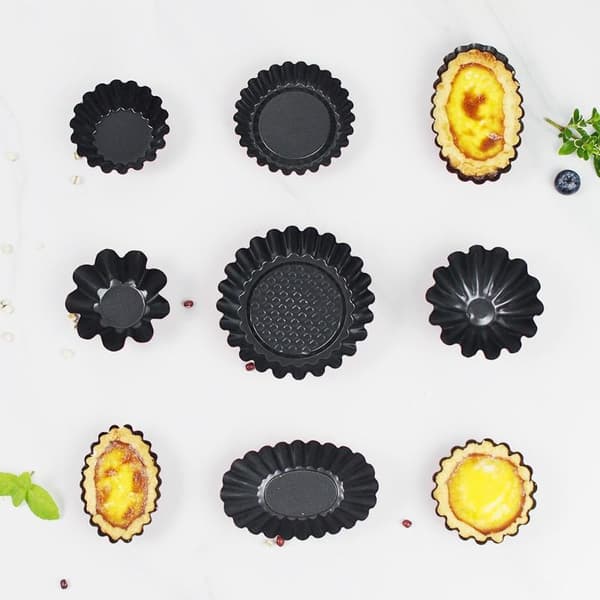 1 st Mini Pajformar Äggtartsformar Kolstål Nonstick Tartelett H