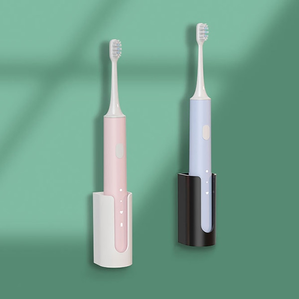 Elektrisk tannbørsteholder stativ veggmontert tannbørste H Black