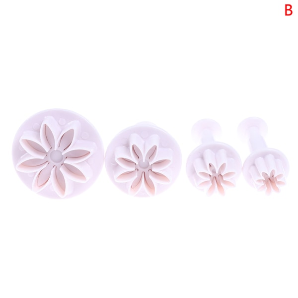 Plast Blomsterfondant Kakeverktøy Sugar Craft Stempel ter Bakin B