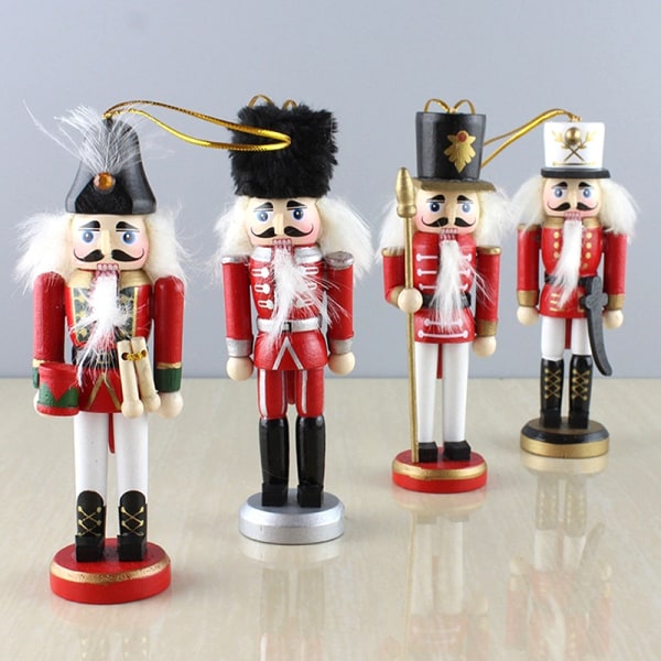 1st 13CM Nötknäppare Puppet Soldat Juldekor dockhänge