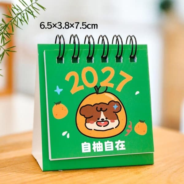 2027 Minimalistisk Stil Månedlig Skrivebordskalender Med Notatblok Til A12
