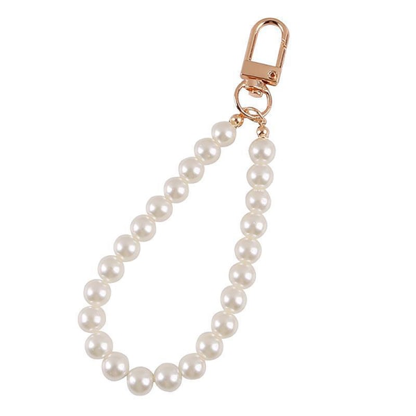 Pearls Beaded Nyckelringar för kvinnor Bilväska Bluetooth Headset Key Gold