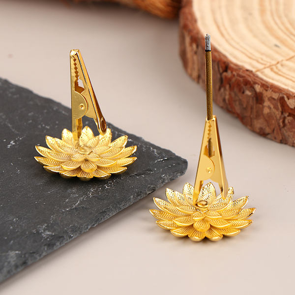 1 st rökelsestickhållare Lotus doftklämma rökelsekar sandelträ