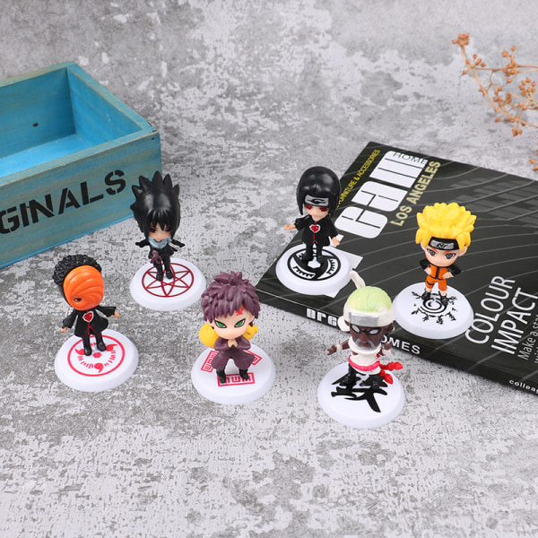 6st Anime Naruto figurer Set Docka Modell Leksaker Dekoration Barn