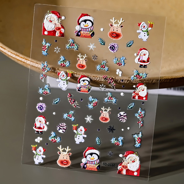 Christmas Nail Art 5D Pregede Xmasnail Stickers Snowflake Flow F