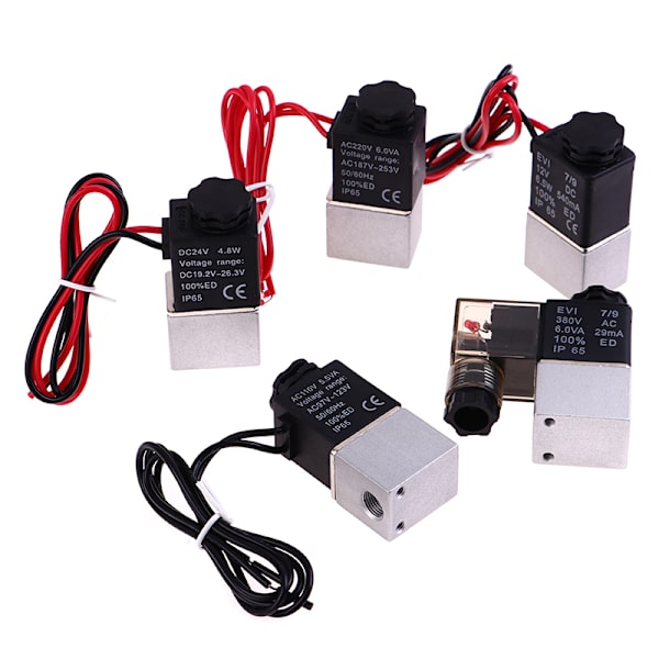 12V 24V 110V 220V 380V Magnetventil 1/8" 2-vejs direktevirkende DC 12V