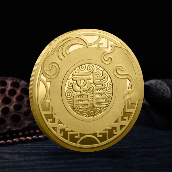 Dragon Comemorative Coin 2024 Dragon Zodiac Gold Coin Birthda Gold