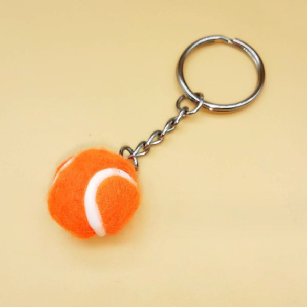 1 PC nøglering tennisbold metal nøglering bil nøglering nøglering orange