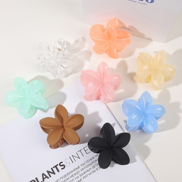 Nye Matte Flower Claw Clips Kvinder Hårklør Floral e Girls Hai A11