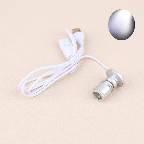 Led USB Spotlight Smyckesskåp Showcase Counter Lamp Silver White Light