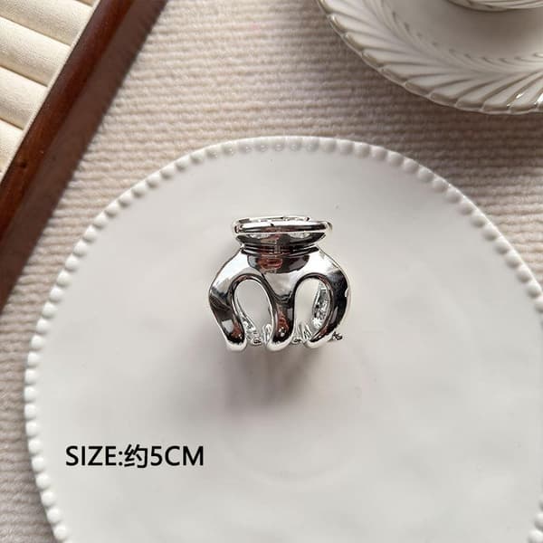 1 stk. store elegante sølvfarvede hårkløer til kvinder i punkstil A1