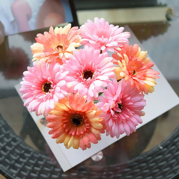 Konstgjorda Gerbera Blommor i Silke A8