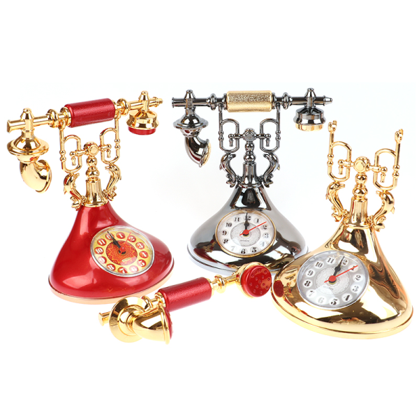 Retro telefonmodell Väckarklocka Creative Timekeeper Desktop T Red