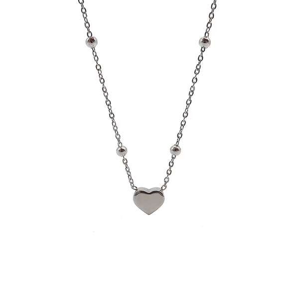 Minimalistisk Heart Pendant Choker Halskæde Titanium Steel Fashion A2