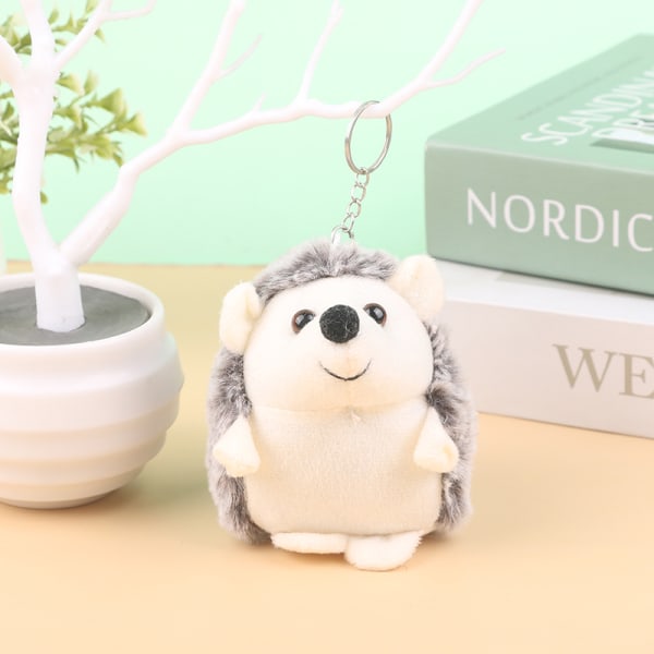 Hedgehog Pehmolelu Sarjakuva Eläinriippunukke Avainnippu autolaukku White
