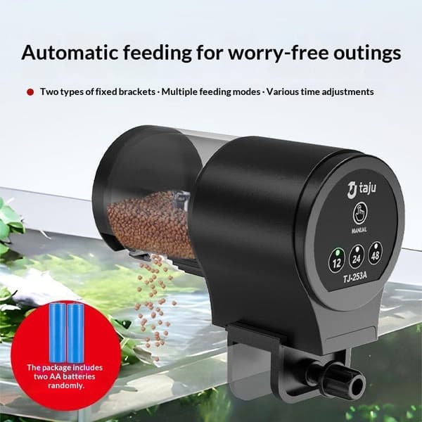 Automatisk fiskefoderautomat med timer IP66 vandtæt automatisk akvarium