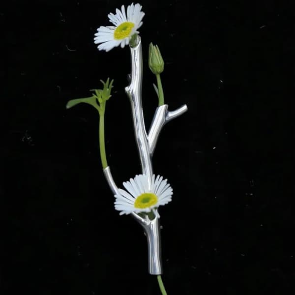 Grenformet blomsterindsats broche DIY tøj corsage med ind A1