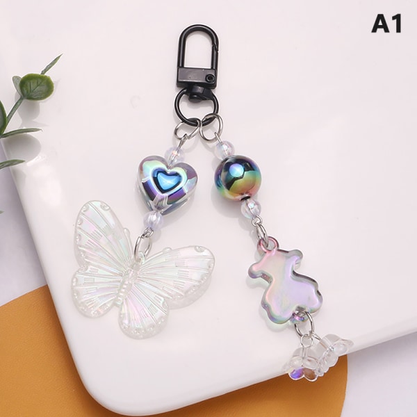 Gradient Color Akryyli Butterfly Avaimenperä riipus väripinnoitettu A1