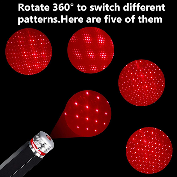 Romantisk LED Starry Sky Night Light 5V USB driven Galaxy Star Red