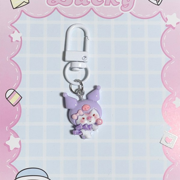 Cross-dressing Piggy nøglering Kuromi Melody Pendant nøglering C D