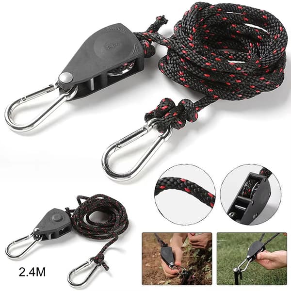 2/1st Campingtält Justerbar Repfäste Fast Spänne Remskiva 1Pc