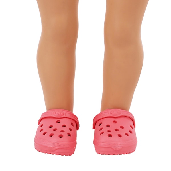 1 Par 18" Doll Sandaler Mini Hole Shoes Dressing Doll Toy Color Black