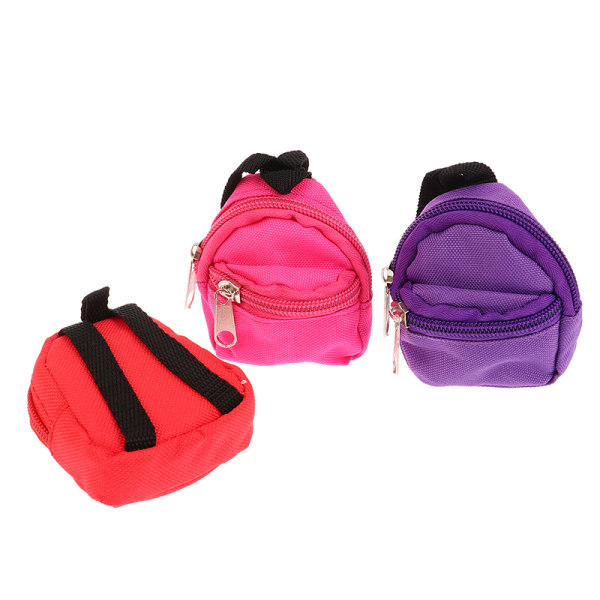 Mini rygsæk nøglering e lynlås skoletaske nøglering til mønt Purs D