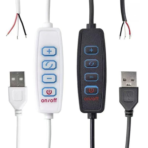 1/5 st USB 5V LED trefärgad dimning färgväxlingskabel dimmer 4- A2