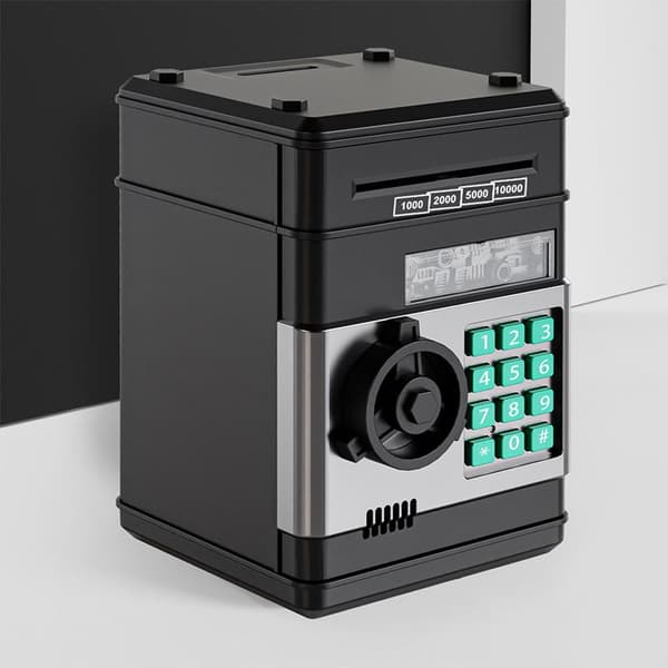 Spargris Mini Safe Mynter Kontanter Spareboks Passordtelling A1