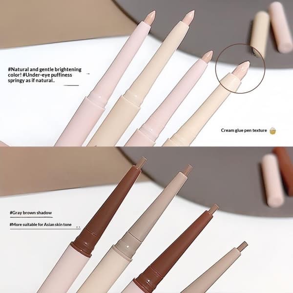 Dobbelt Hoved Eyeliner Pen Liggende Silkeorm Øjenlysner Bronzer 2 A2