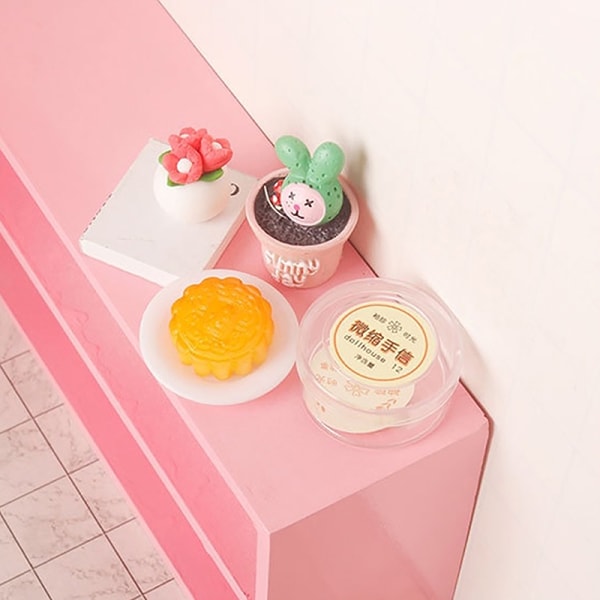 1:12 Dockhus Miniatyr Mooncake Bean Paste Pai W/Box Kök C