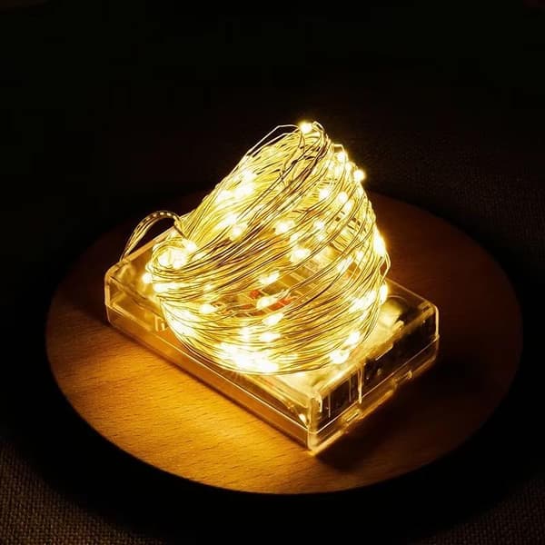 2M 5M 10M Kobbertråd LED Batteriboks Fairy String Lys For C White 2M