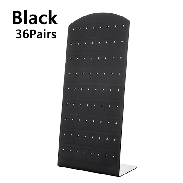 48/72 Hål Creative Smycken Örhängen Studs Display Rack Black 18X8.8cm