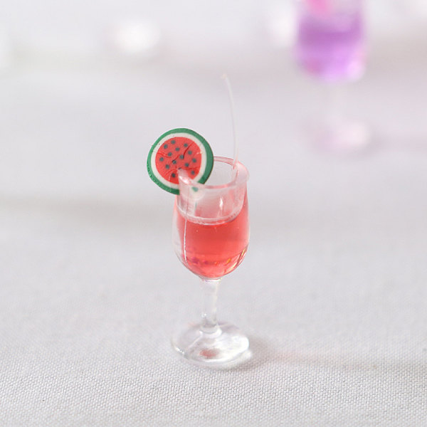 4 stk 1:6 Dukkehus Miniatyr Frukt Cocktail Drikkekopp Modell Ki