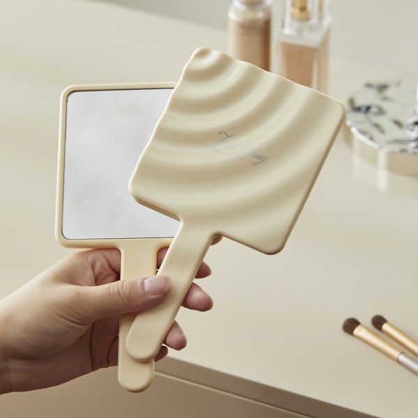 Kahva Mirror Square Makeup Mirror Handheld Vanity Mirror Hand Yellow