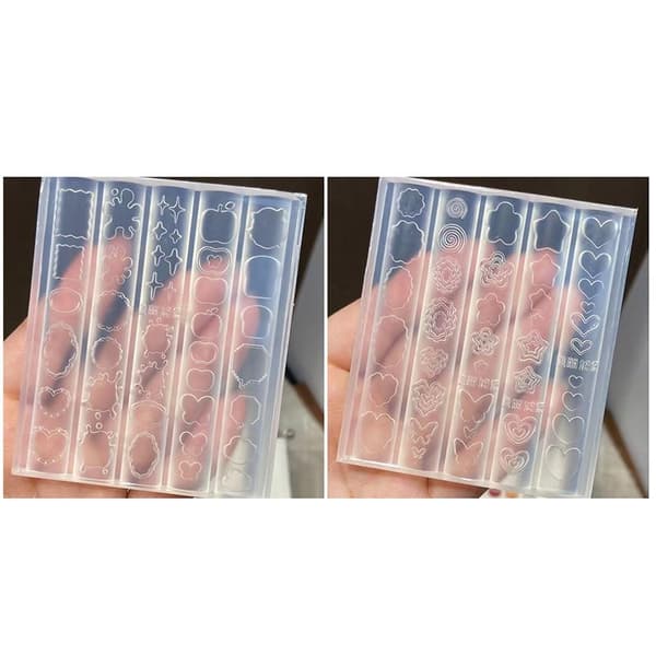 Billedramme Sommerfugl Hjerte Stjerne Udskæring 3D Neglekunst Silikone B