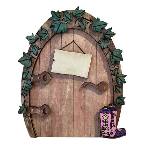 Mini Hemdekorationer Trä Fairy Elf Door Fairy Tale Gate Doo A5