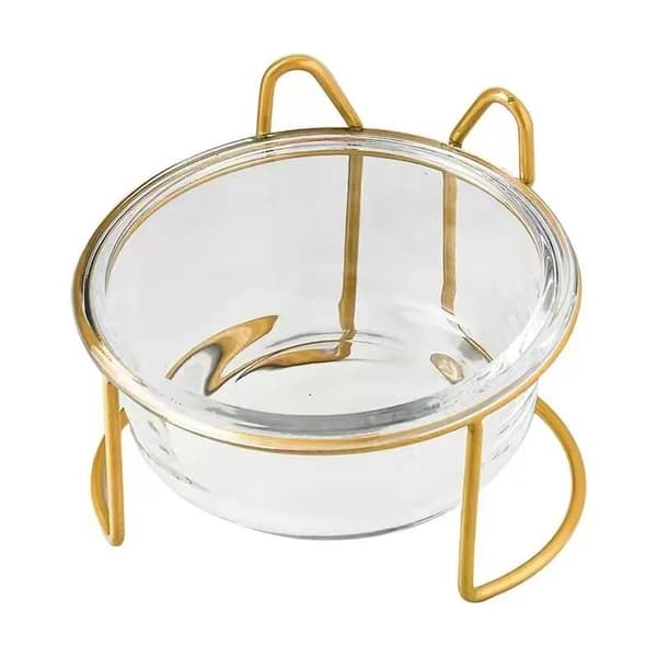 Lasinen pentukulho rautajalustalla Glass bowl