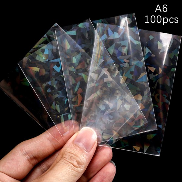 100 stk gennemsigtige Kpop Card Sleeves Stjerne Card Cover A6