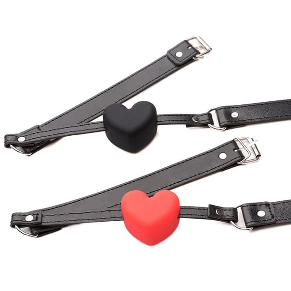 Silikone Hjerteformet Mundkugle Gag Bondage Restraints Justerbar Black