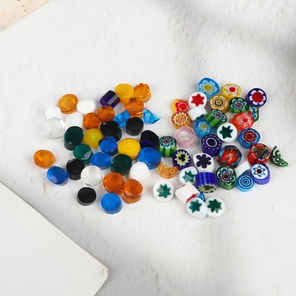 Sammensmeltning af dikroisk Millefiori Konfetti Opal Glasmaterialer til Gl A1