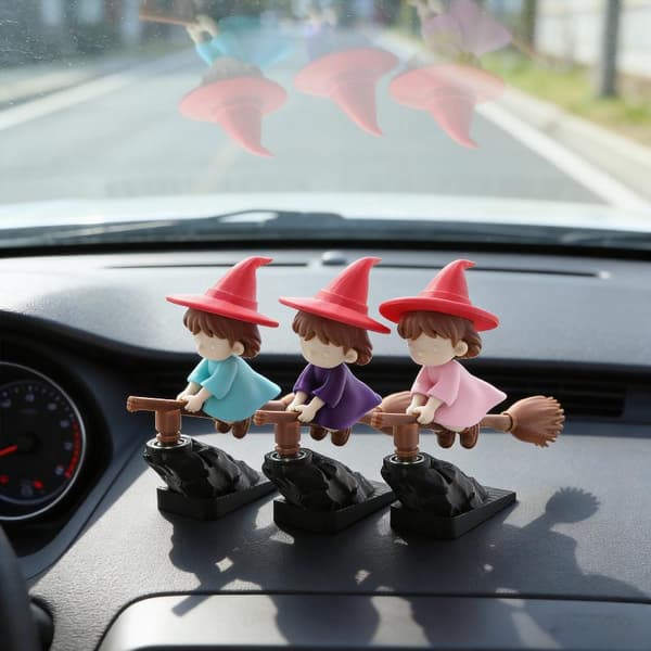e Flying Girl auton kojelaudan koriste Mini Wizard -hahmo Auto A2