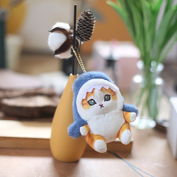 e Shark Cat Fried Cat Pehmo nukke Riipus nukke Kaunis huone Ba A1