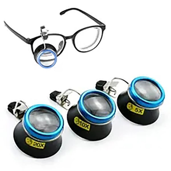 5X 10X 20X Clip-On Eye Eyeglass Lupe Portable Eyepiece Pro A2