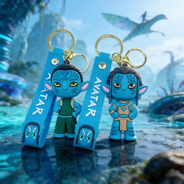 Anime-avaimenperä e Cartoon 3D -silikonihahmonukkeavainnippu reppuun A4
