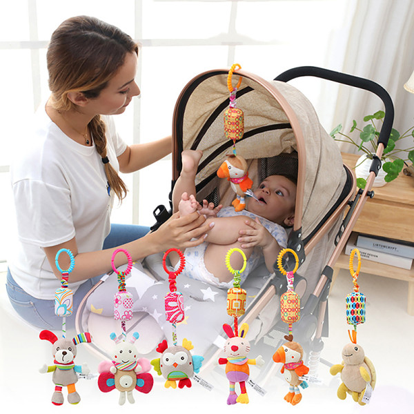 Baby Sensoriske Hængende Rangler Blødt læringslegetøj Plysdyr Fo B